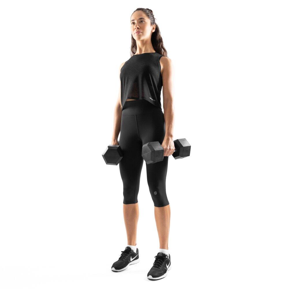 Women Fitness 's workout capri leggings Ynys Black 3/6