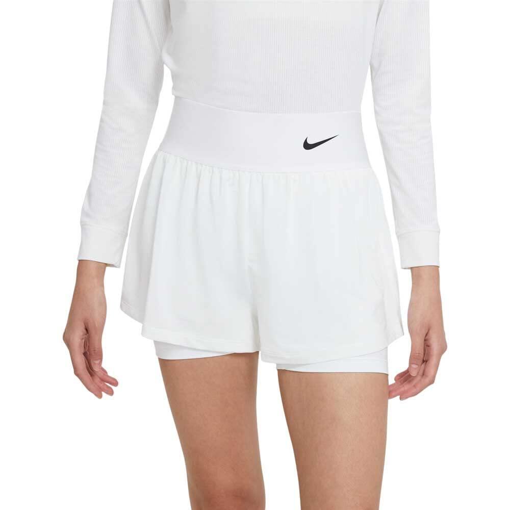 Nike W Nkct DF Advtg Shorts voor Unisex, Wit/Zwart, XS 1/7