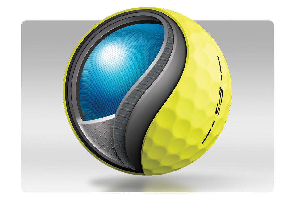 Balles de golf Taylormade TP5 TM23 Jaune 12 pièces 3/4