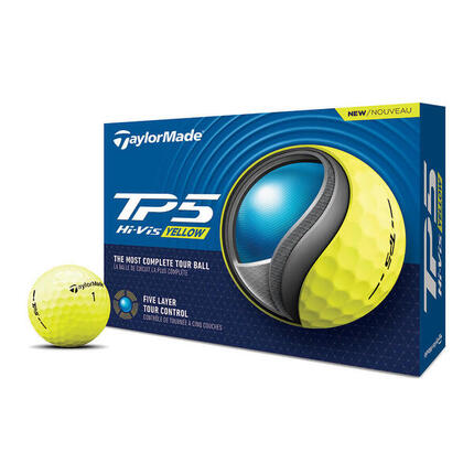 Balles de golf Taylormade TP5 TM23 Jaune 12 pièces