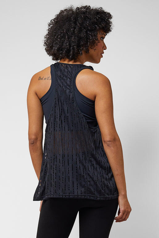 Lightweight Loose T Back Vest Black 3/4