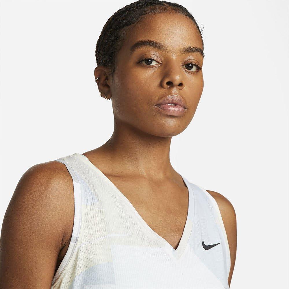 T-shirt sans manches imprimé Nike Court Victory en blanc et noir - XS 2/4