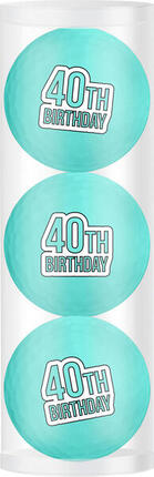 Coffret cadeau balles de golf 40e anniversaire bleu
