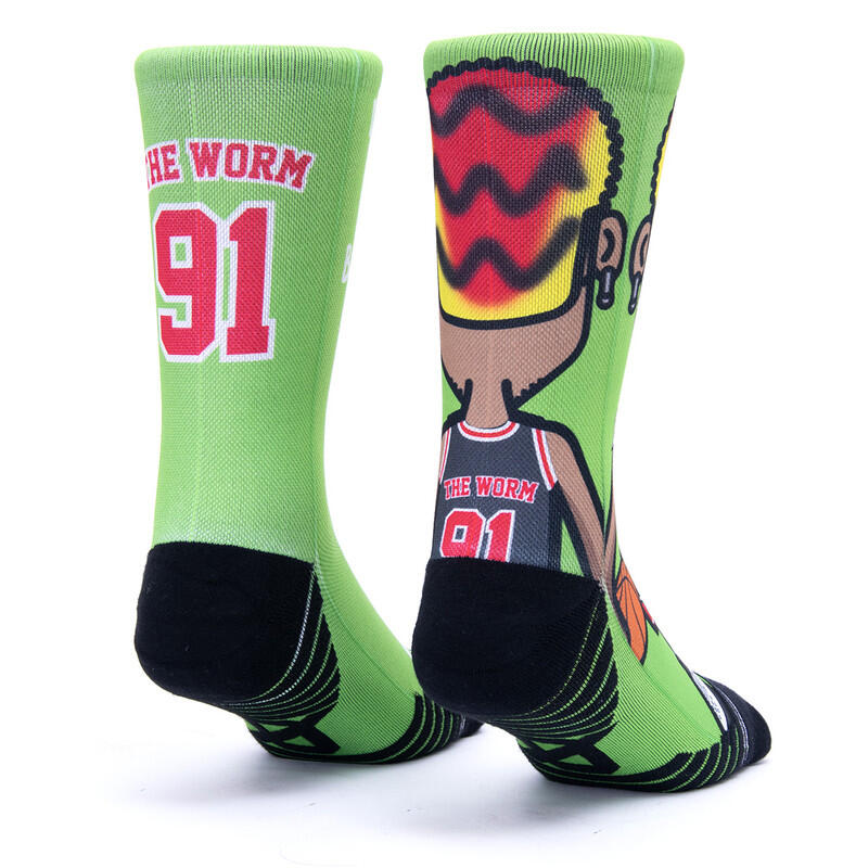 Calzini Scrimmage Stampa unisex basket The Worm Green Taglia M (39-44) 2/2