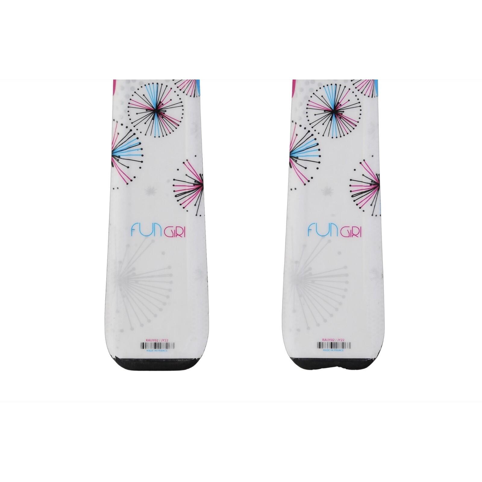 TWEEDEHANDS - Gebruikte Junior Ski Rossignol Fun Girl + Bindingen - GOEDE 4/4