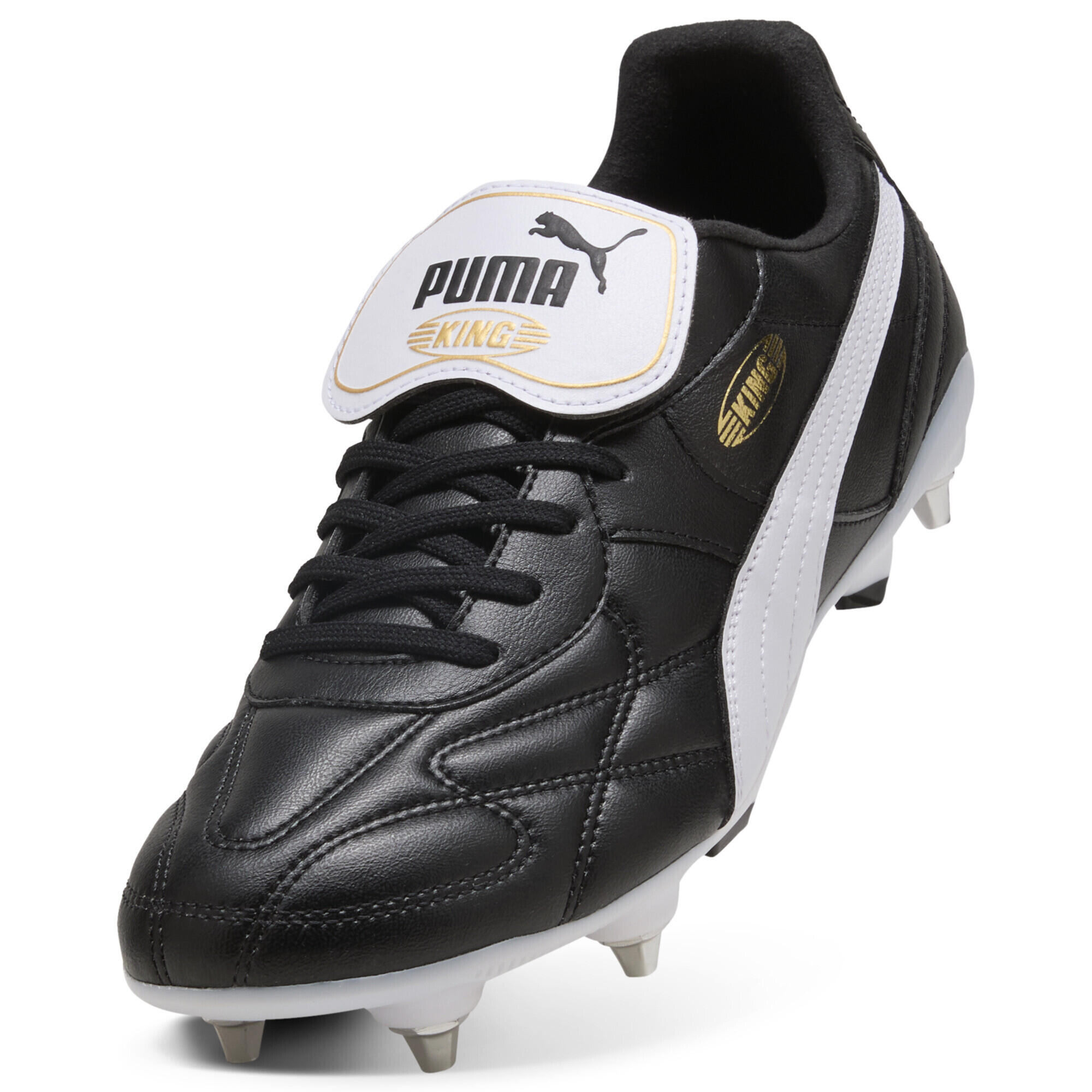 Ghete fotbal adulți talpă cu crampoane metalice King Top Mxsg, negru PUMA 7/7