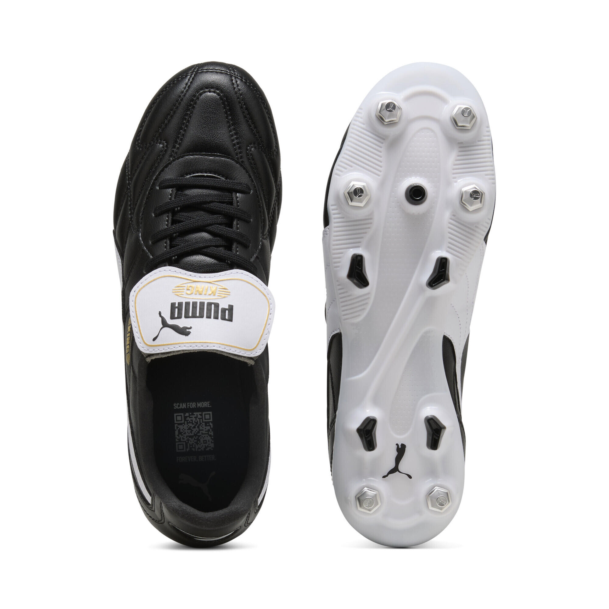 Ghete fotbal adulți talpă cu crampoane metalice King Top Mxsg, negru PUMA 4/7