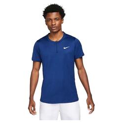 Polo Nike Court Dri-Fit Advantage à Manches Courtes en Bleu Royal et Blanc