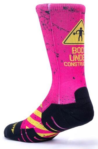 Calzini unisex Scrimmage Fitness under construction Fuxia Taglia M (39-44) 3/3