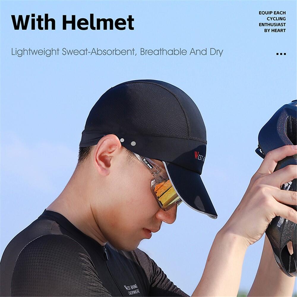 Czapka letnia z oddychającego jedwabiu WEST BIKING YP0201426 - Niebieska 4/7