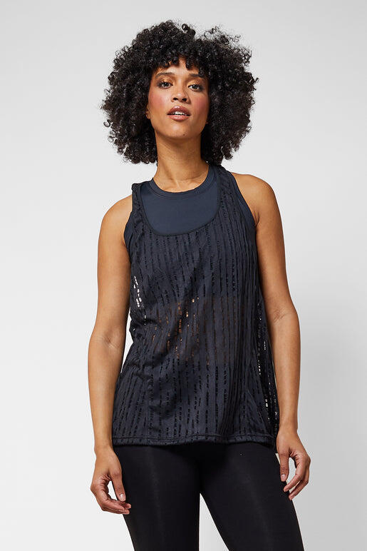 Lightweight Loose T Back Vest Black 1/4