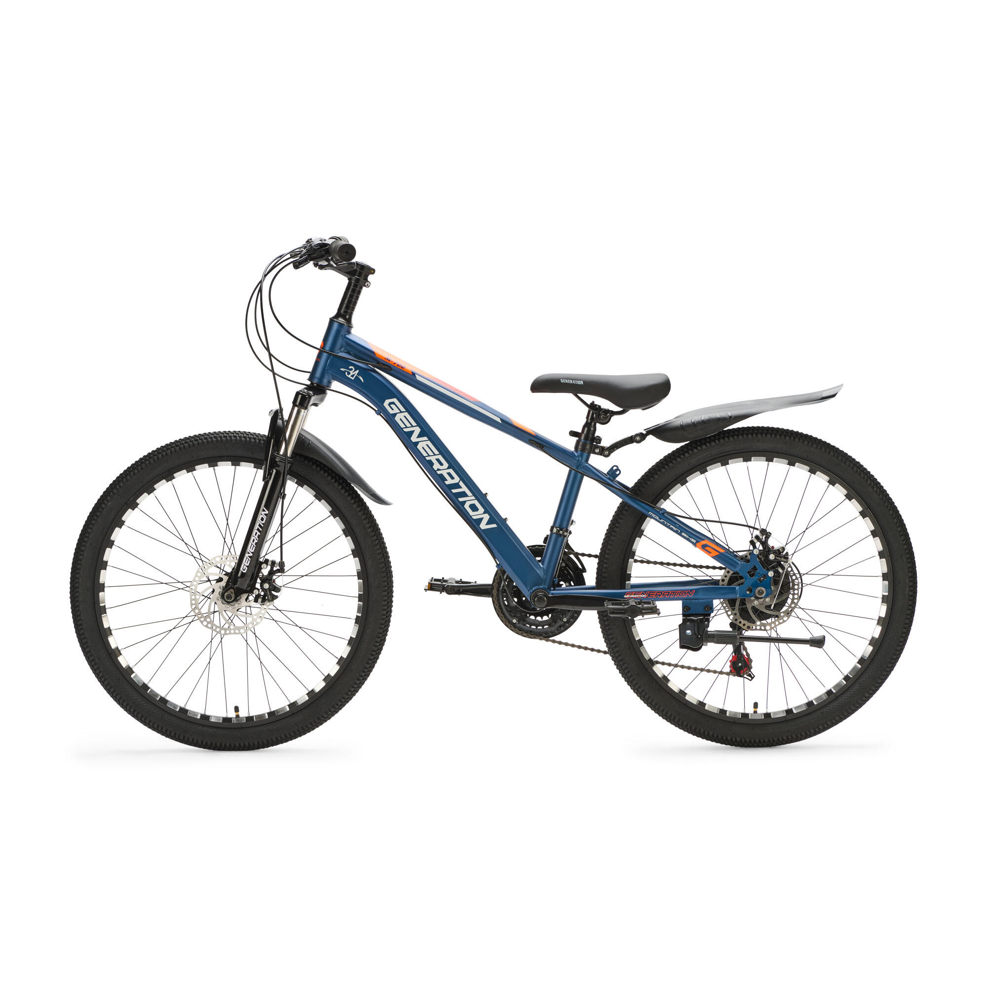 Generation M-760 mountainbike 24 inch – Blauw met spatborden 2/4