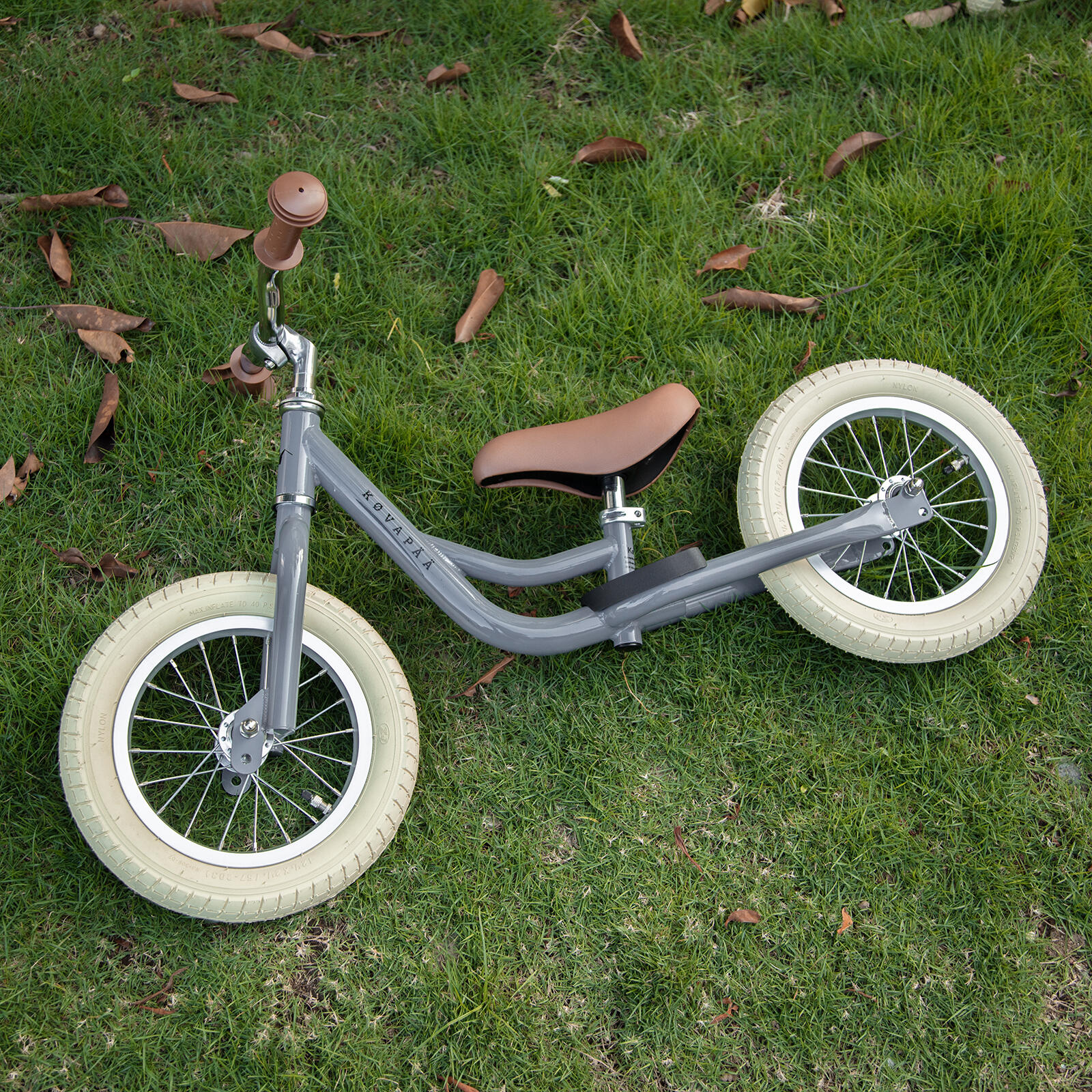 2-in-1 loopfiets & driewieler met duwstang – Loopfiets - Grijs 5/7