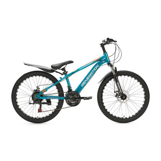 Generation M-760 Mountainbike 24 Zoll – Hellblau mit Schutzblechen