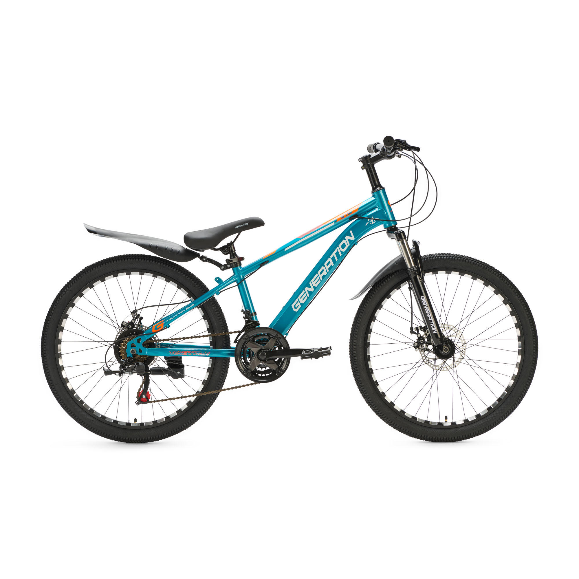 Generation - Generation M-760 Vtt 24 Pouces – Bleu Clair Avec Garde-boue - Vélo Enfant - Bleu - 24" - Decathlon