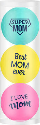 Legend golfballen gift set best mom 3 ballen gekleurd