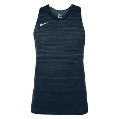 Nike heren stock dry miler singlet in marineblauw, maat l