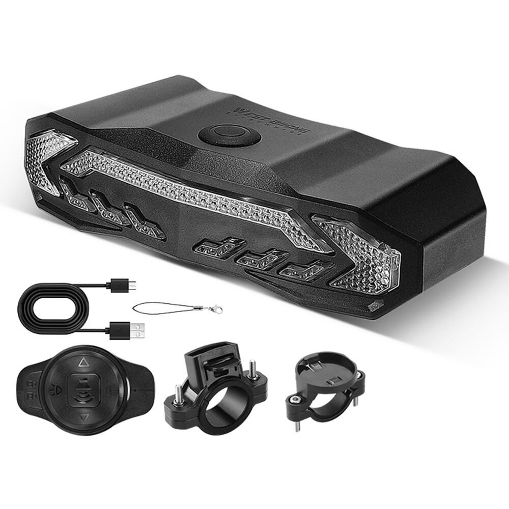 Luz traseira west biking yp0701372 com alarme, comando remoto, ipx65
