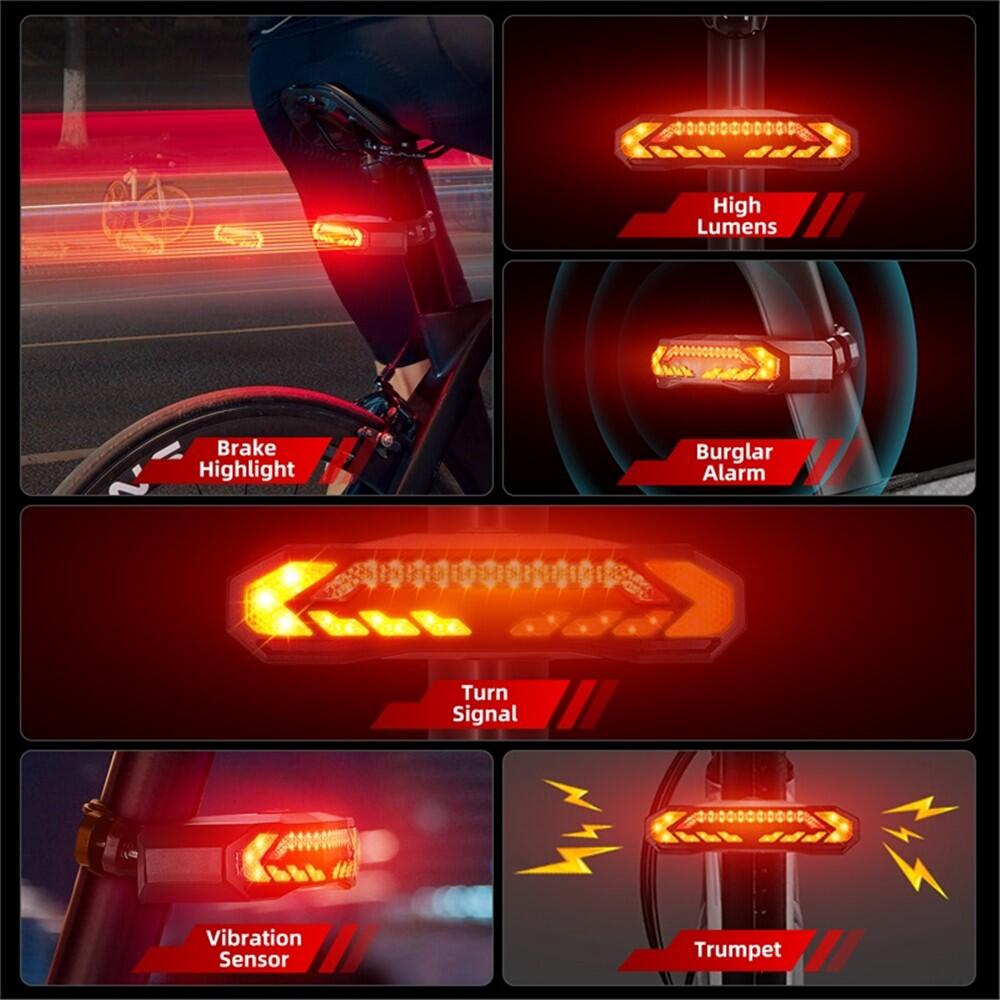 Luz traseira WEST BIKING YP0701372 com alarme, comando remoto, IPX65 4/7