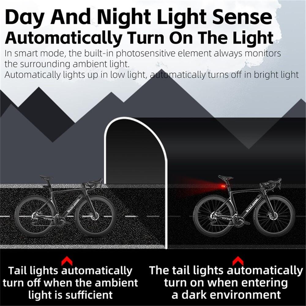 Luz traseira WEST BIKING YP0701372 com alarme, comando remoto, IPX65 5/7