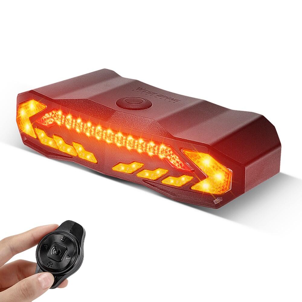 Luz traseira WEST BIKING YP0701372 com alarme, comando remoto, IPX65 2/7