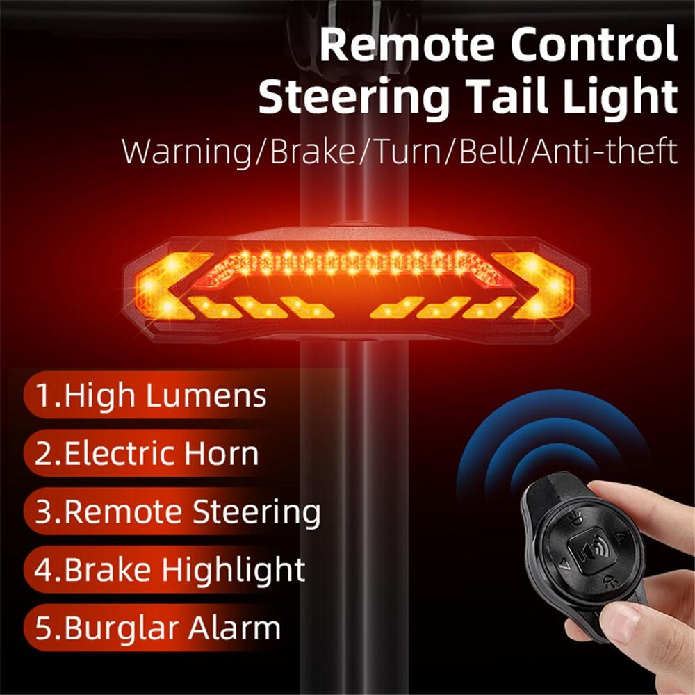 Luz traseira WEST BIKING YP0701372 com alarme, comando remoto, IPX65 3/7