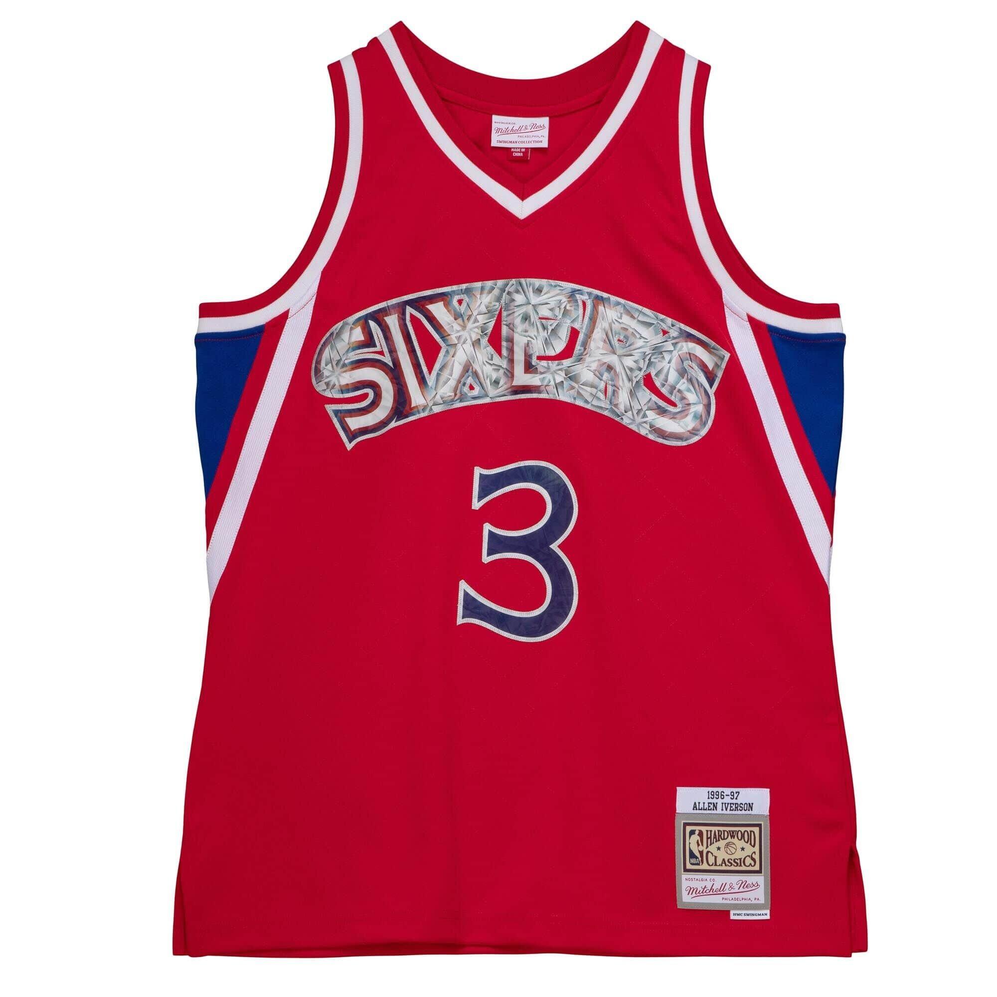 MITCHELL & NESS NBA Philadelphia 76ers Jersey Allen Iverson 75Th Anni Swingman 1996