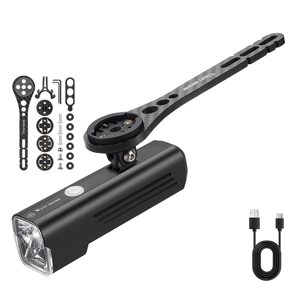 1000 Lumens Front Light WEST BIKING, Carbon Mount with Stopwatch
