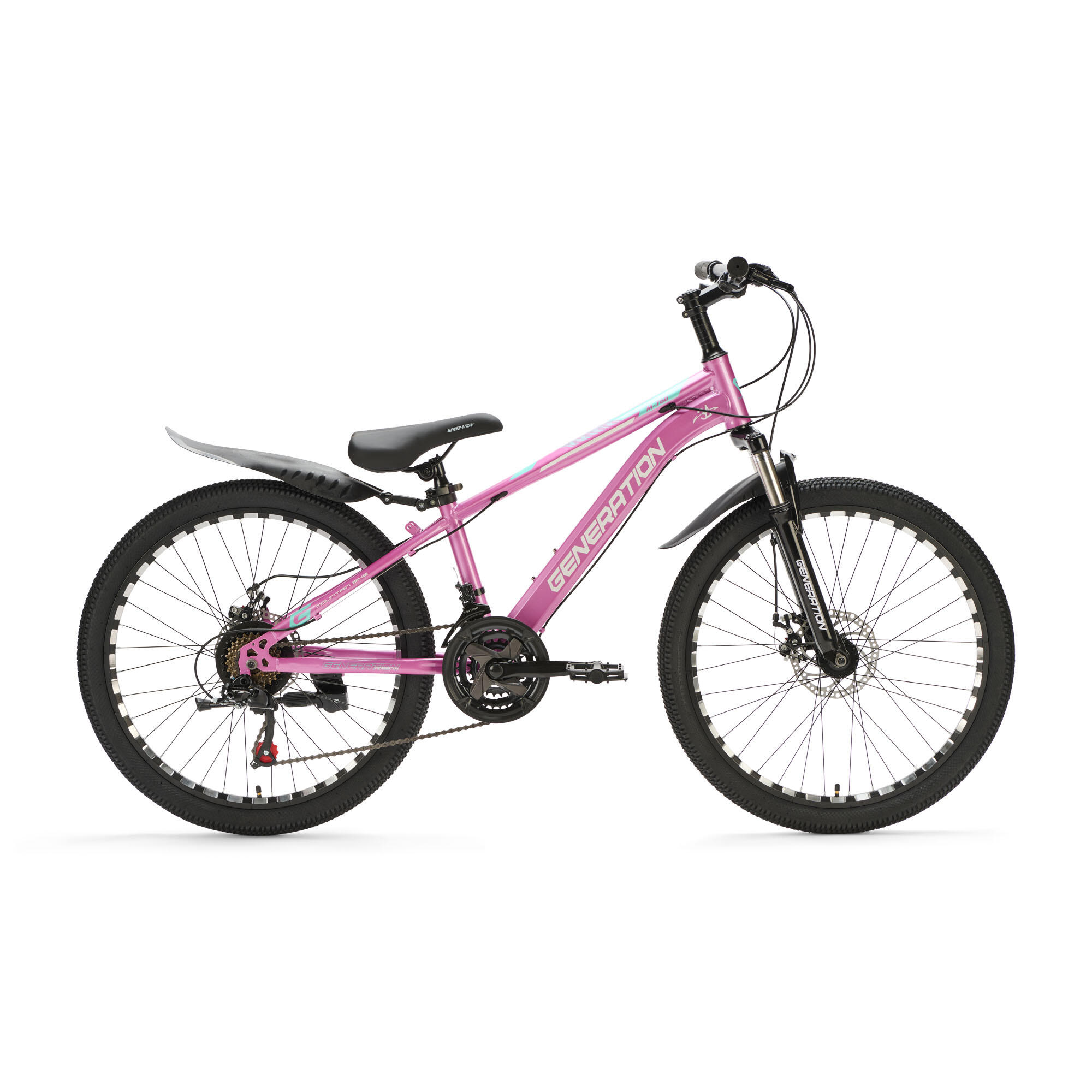 Generation - Generation M-760 Vtt 24 Pouces – Rose Avec Garde-boue - Vélo Enfant - Rose - 24" - Decathlon
