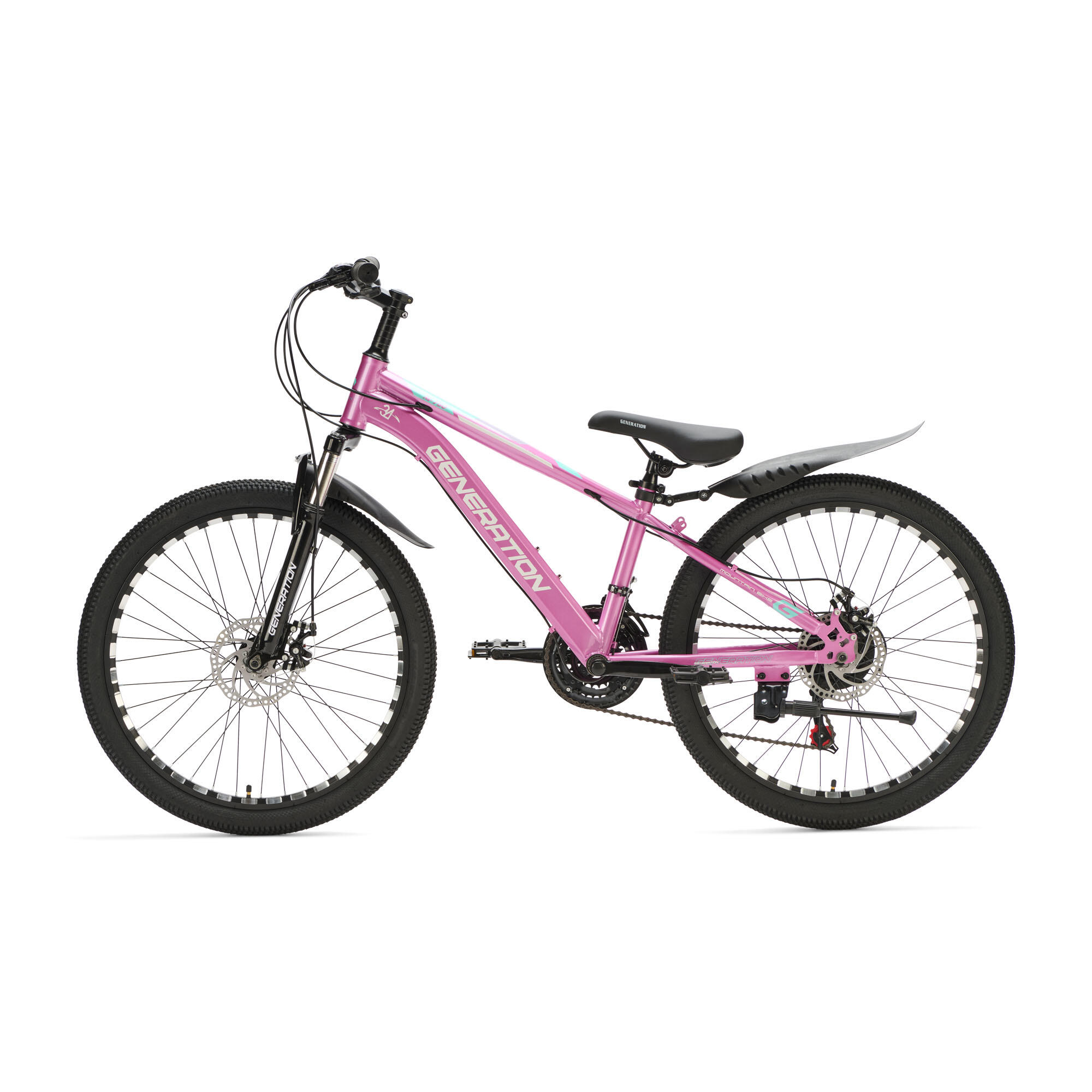 Generation M-760 mountainbike 24 inch – Roze met spatborden 2/4