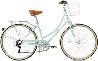 Fabricbike step city - omafiets voor dames. shimano 7-versnellingen. groen