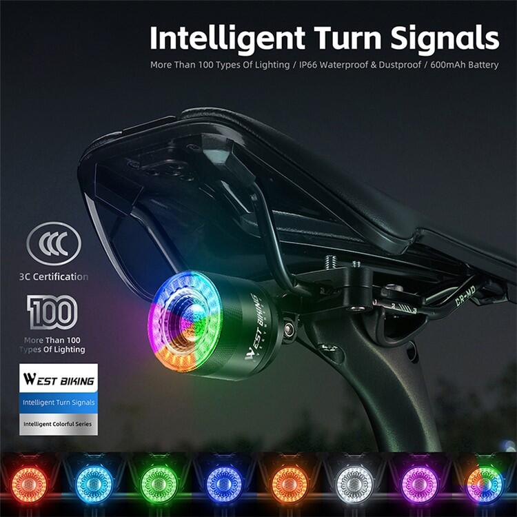 WEST BIKING YP0701420 LED Rücklicht mit Farblicht, MTB, Sensorsteuerung 3/7