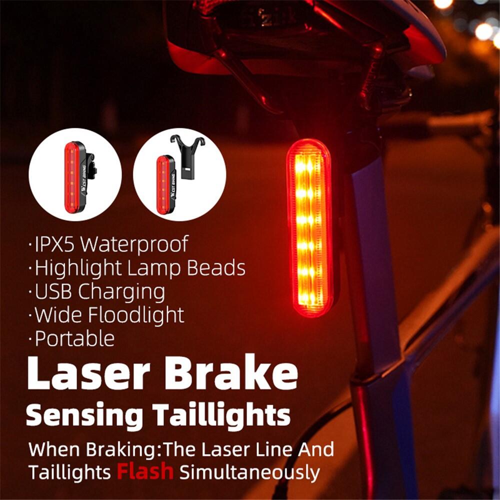 Feu arrière WEST BIKING LD80-s, capteur de freinage, 3 modes, lampe stop 6/7