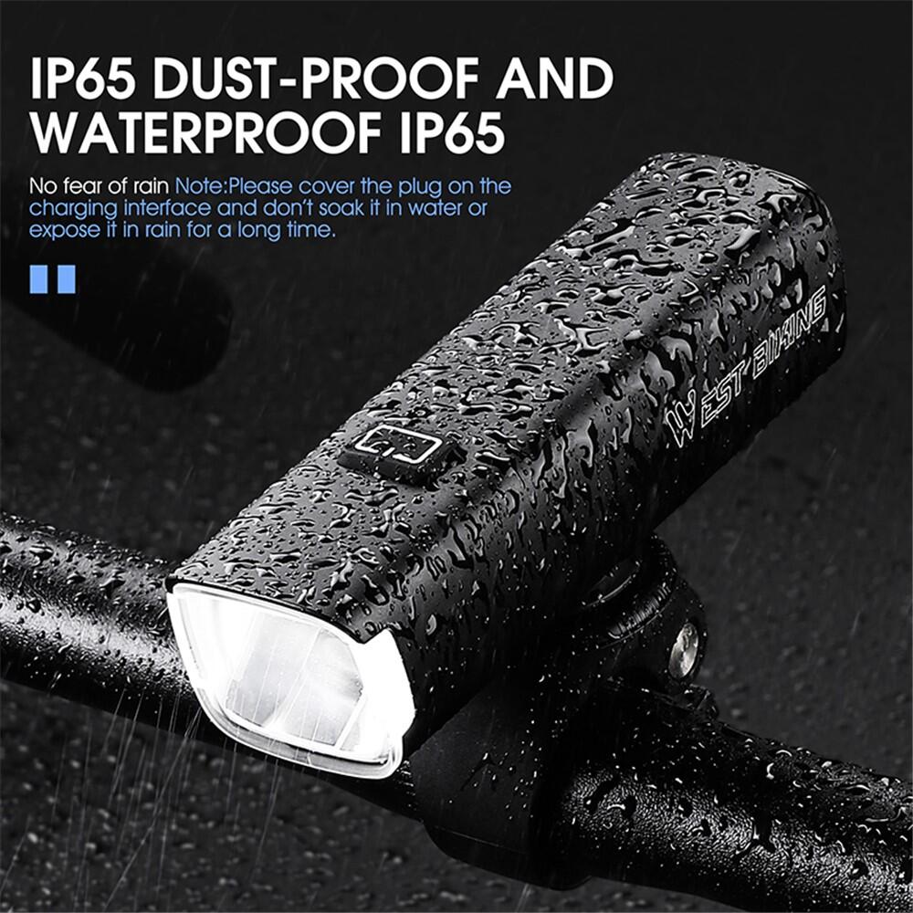 Faro bici intelligente WEST BIKING YP0701353 con sensore vibrazioni, IP65 6/7