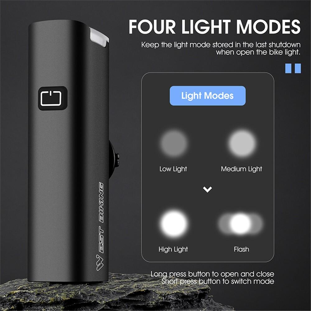 Faro bici intelligente WEST BIKING YP0701353 con sensore vibrazioni, IP65 4/7
