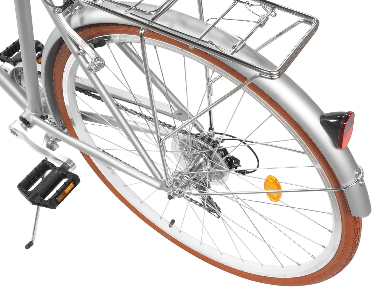 Southken - Bicicleta retrô 28” 7V, bagageiro e ajustável. Grey 7/7