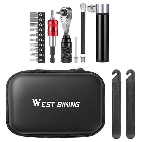 Kit d’outils WEST BIKING YP0719355, cliquet et embouts, version avancée