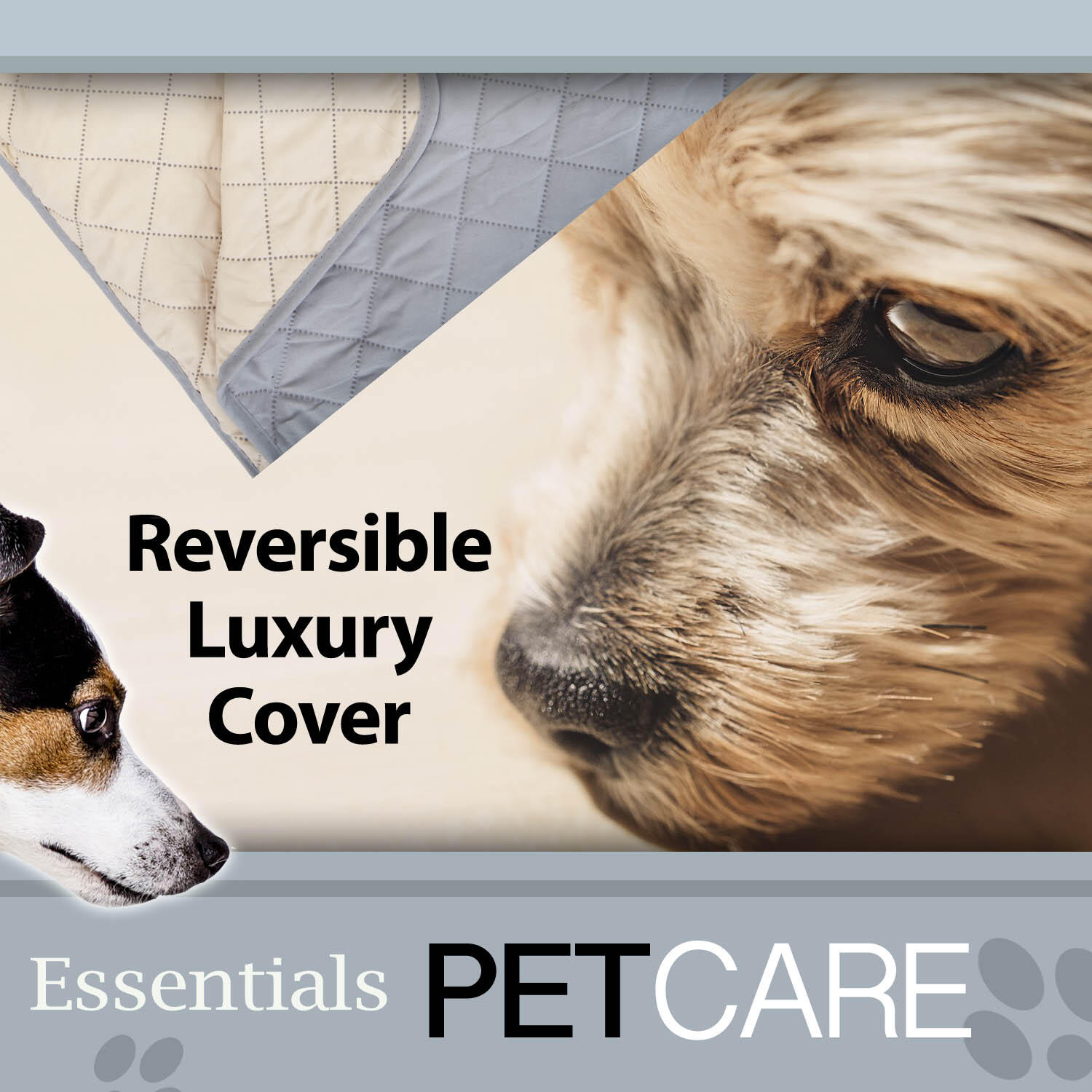 Crufts- 2 Seat Sofa Cover- Pets Sofa Cover, Grey and Beige, 223 x 190cm 4/7