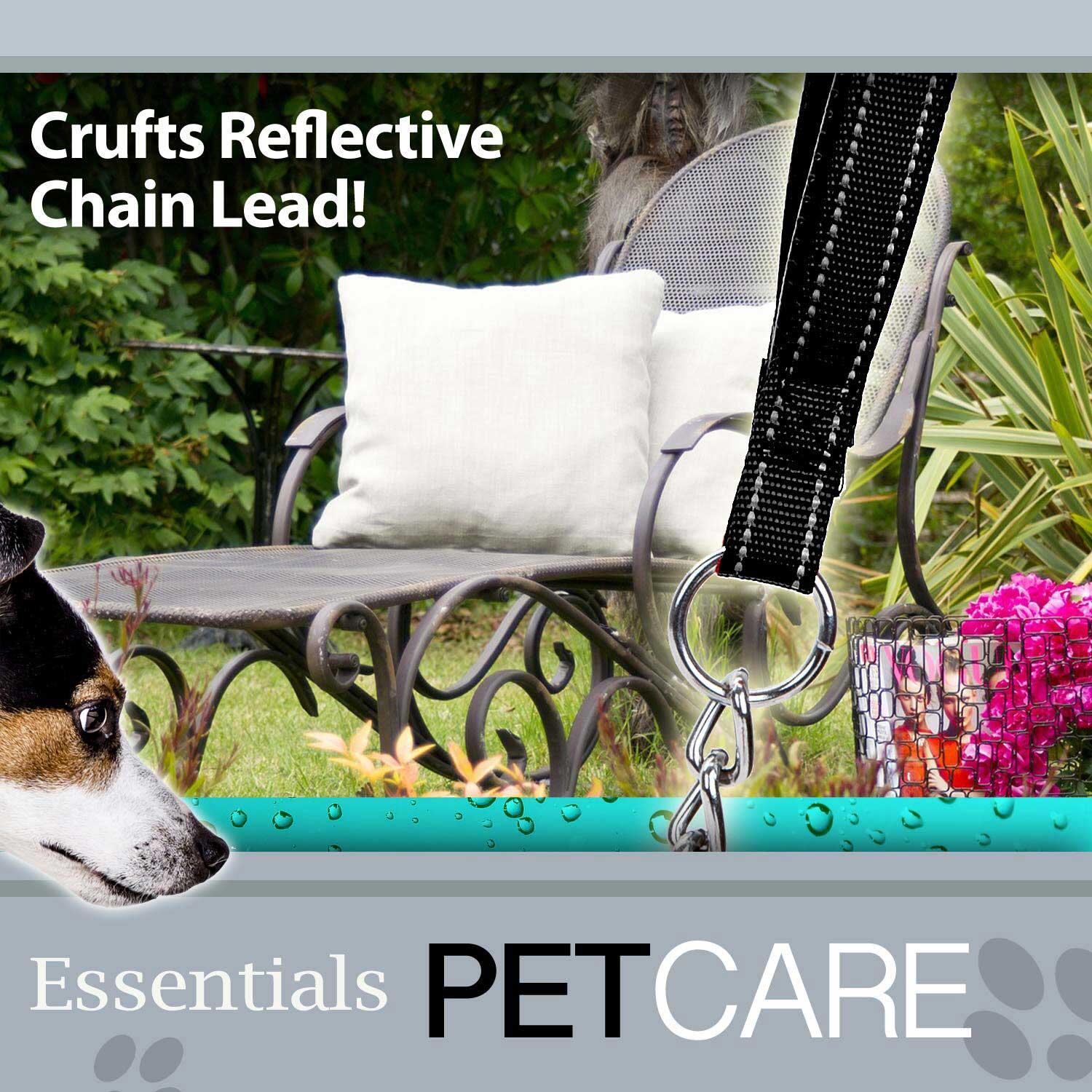 Crufts Reflective Chain Lead, 1.2m, Black 2/7