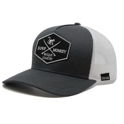 5-panel trucker pet / gerecycled / volwassene / eén maat (grijs/wit)
