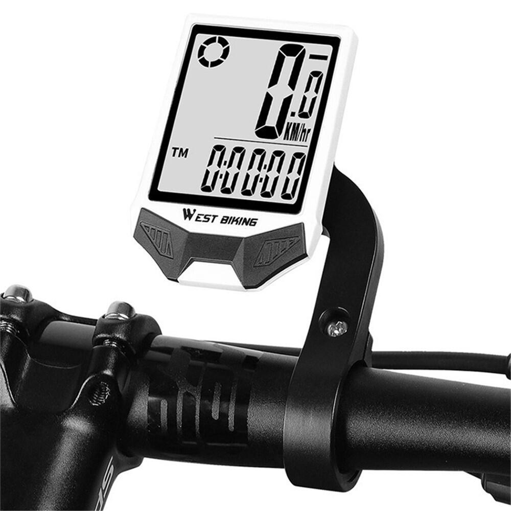 Computador de bicicleta sem fios west biking, duplo led, suporte, à prova d’água