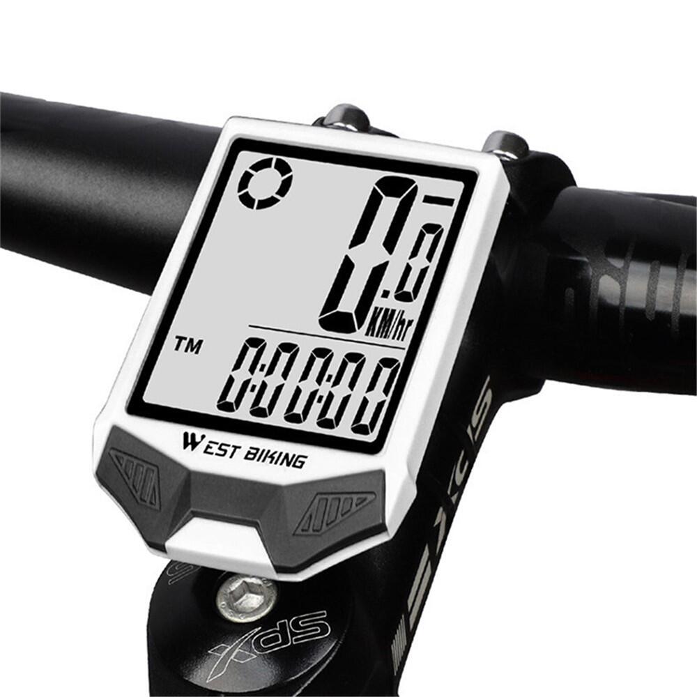 Contachilometri wireless WEST BIKING, impermeabile, doppio LED, con supporto 5/7