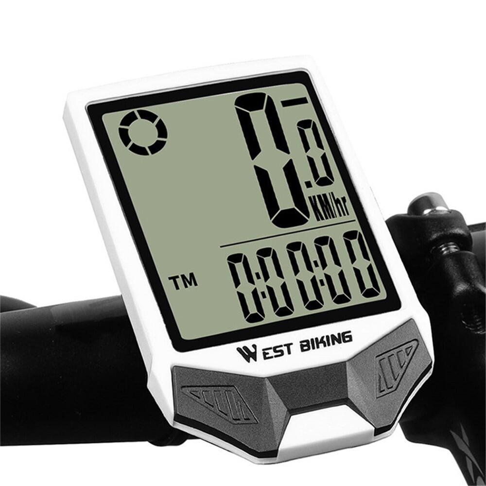 Contachilometri wireless WEST BIKING, impermeabile, doppio LED, con supporto 3/7