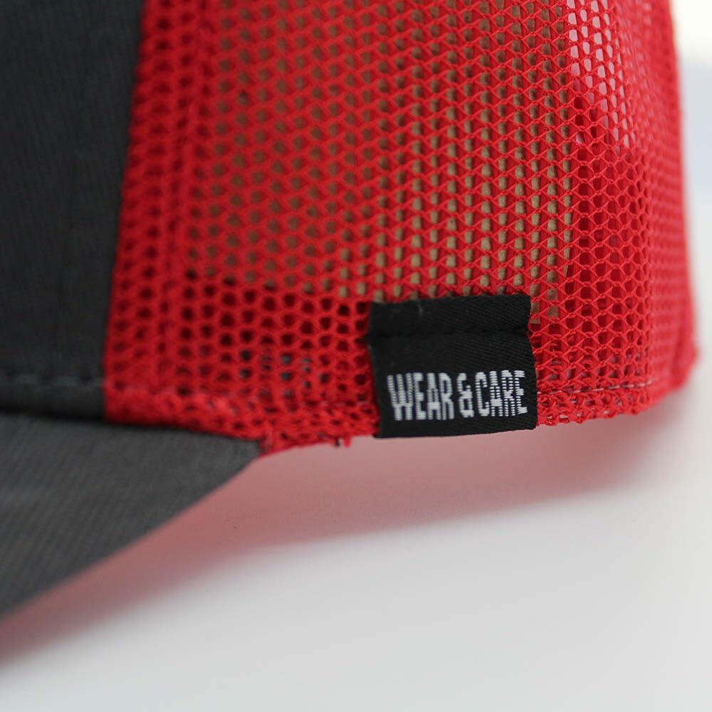Gorra Trucker - 5 Paneles / Reciclada / Adulto / Talla única (Gris/Rojo) 4/4