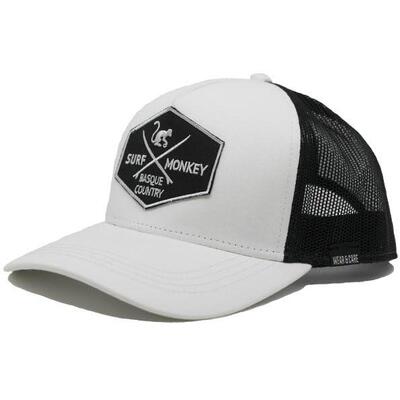 Trucker Cap – 5 Panels / Recycelt / Erwachsene / Einheitsgröße (Weiß/Schwarz)