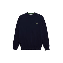 Pull classique Lacoste bleu marine en coton biologique