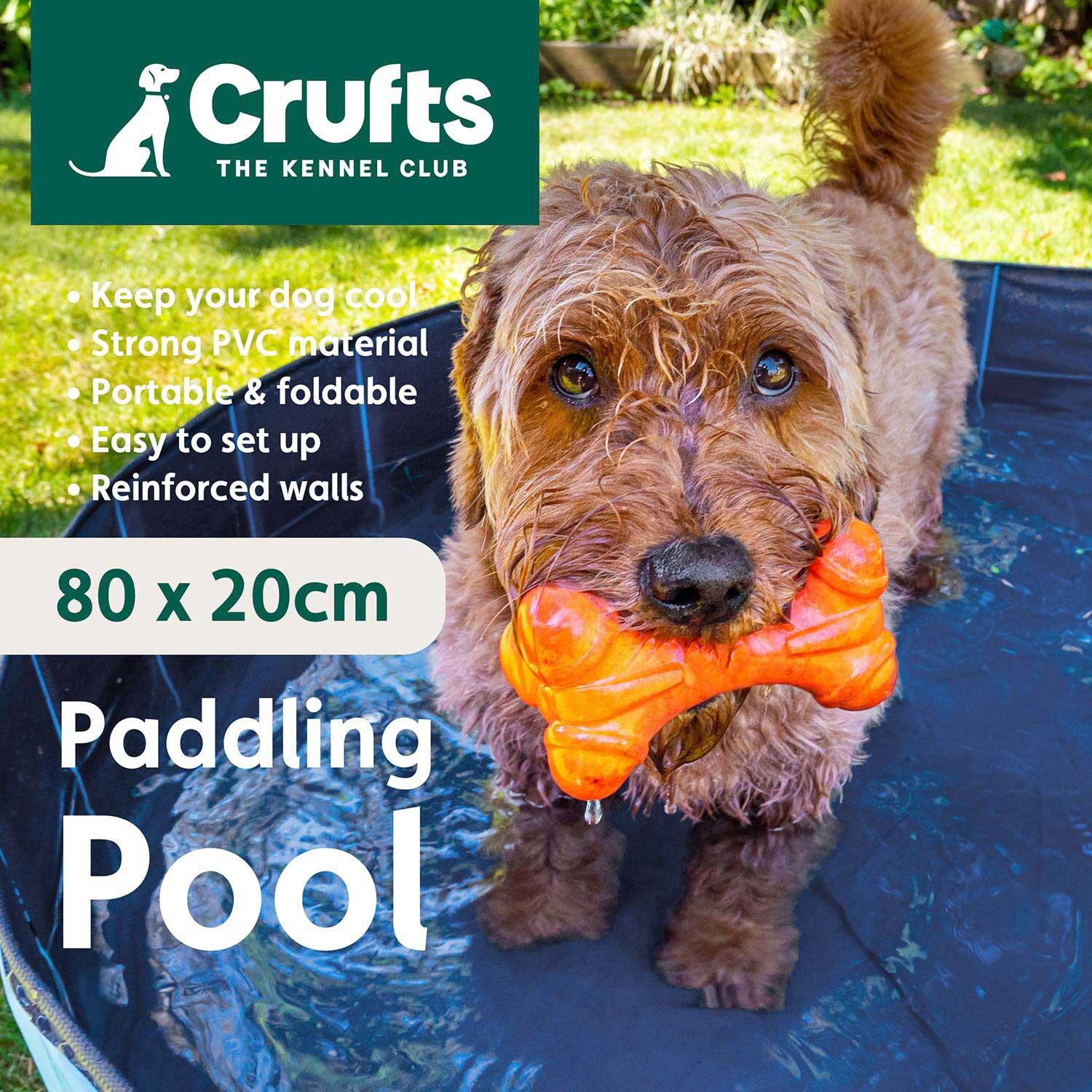 Crufts - Foldable Pet Bath Tub, Paddling Pool for Dogs (80cm x 20cm) 3/7
