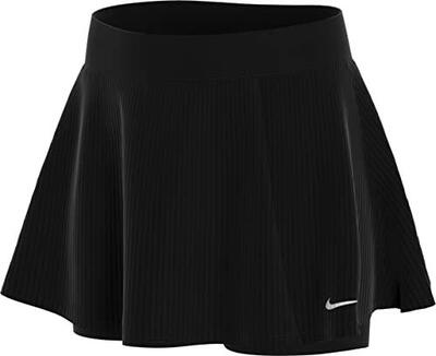Nike meisjes tennisrok victory in zwart/wit. maat xs