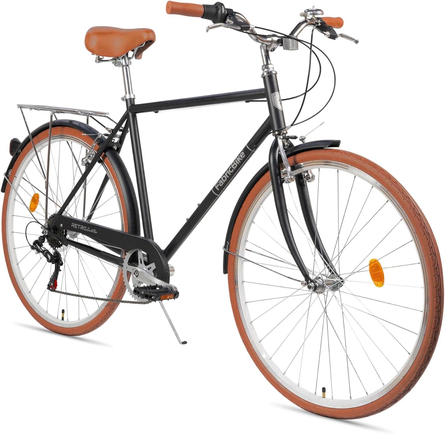 Southken - Bicicleta retrô 28” 7V, bagageiro e ajustável. Black Deluxe 2/7