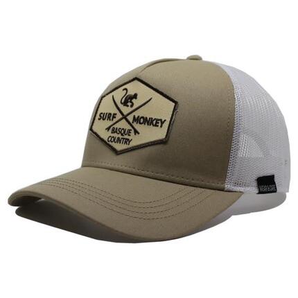 Casquette Trucker - 5 Panneaux /Recyclée /Adulte /Taille Unique (Beige/Bordeaux)